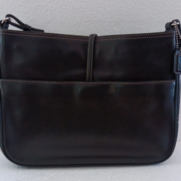 Coach Dark Leather Shoulder Bag - Picture 3 of 8